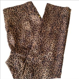 Chico's Leopard Print Pull-on Slim Pants - Sz Med.